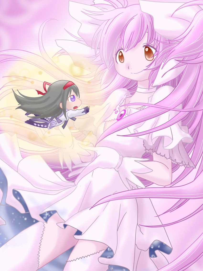 akemi homura, kaname madoka, and ultimate madoka (mahou shoujo madoka magica) drawn by hohetomaru