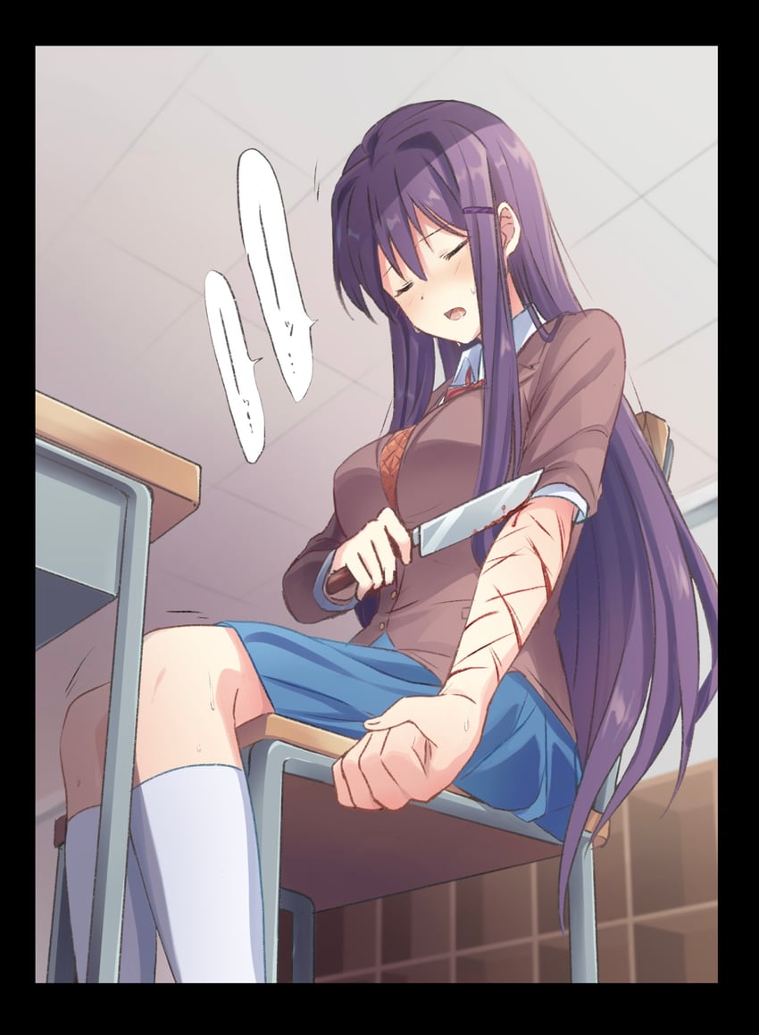 yuri (doki doki literature club) drawn by x3_xy3_(jtsu4377)