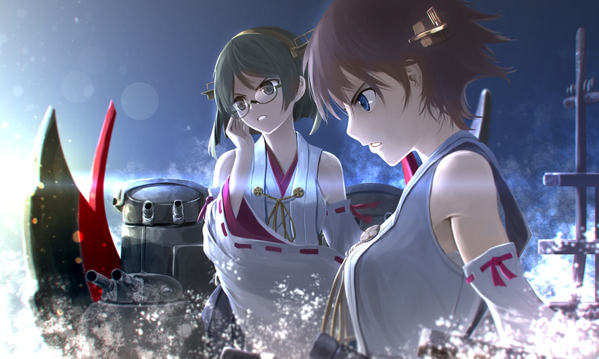hiei and kirishima (kantai collection) drawn by kouji_(astral_reverie)