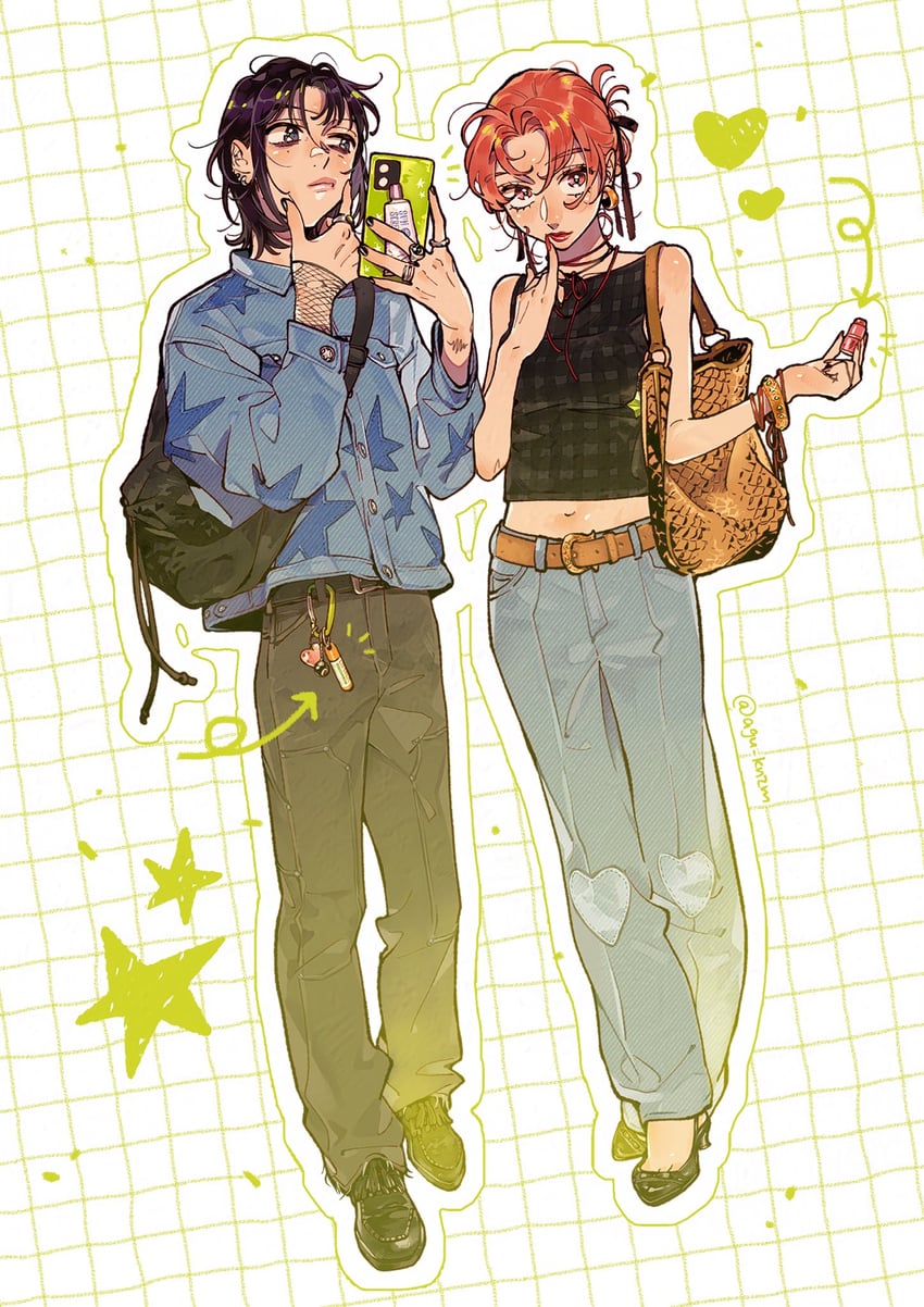 koga mitsuki and oosawa aya (kininatteru hito ga otoko ja nakatta) drawn by arai_sumiko