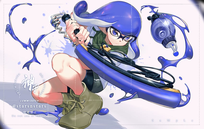 inkling player character and inkling boy (splatoon and 1 more) drawn by jinkoika