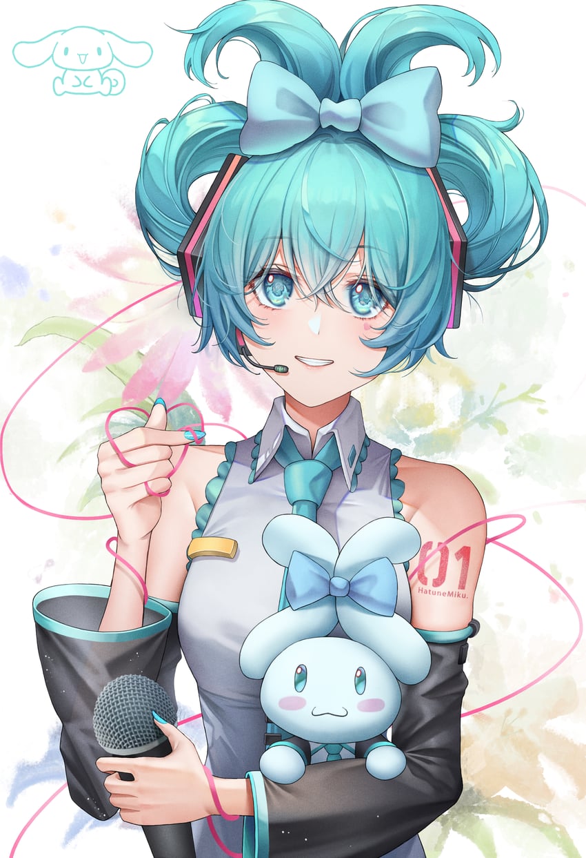 hatsune miku, cinnamoroll, and cinnamiku (vocaloid and 2 more) drawn by yf_(hbyg)