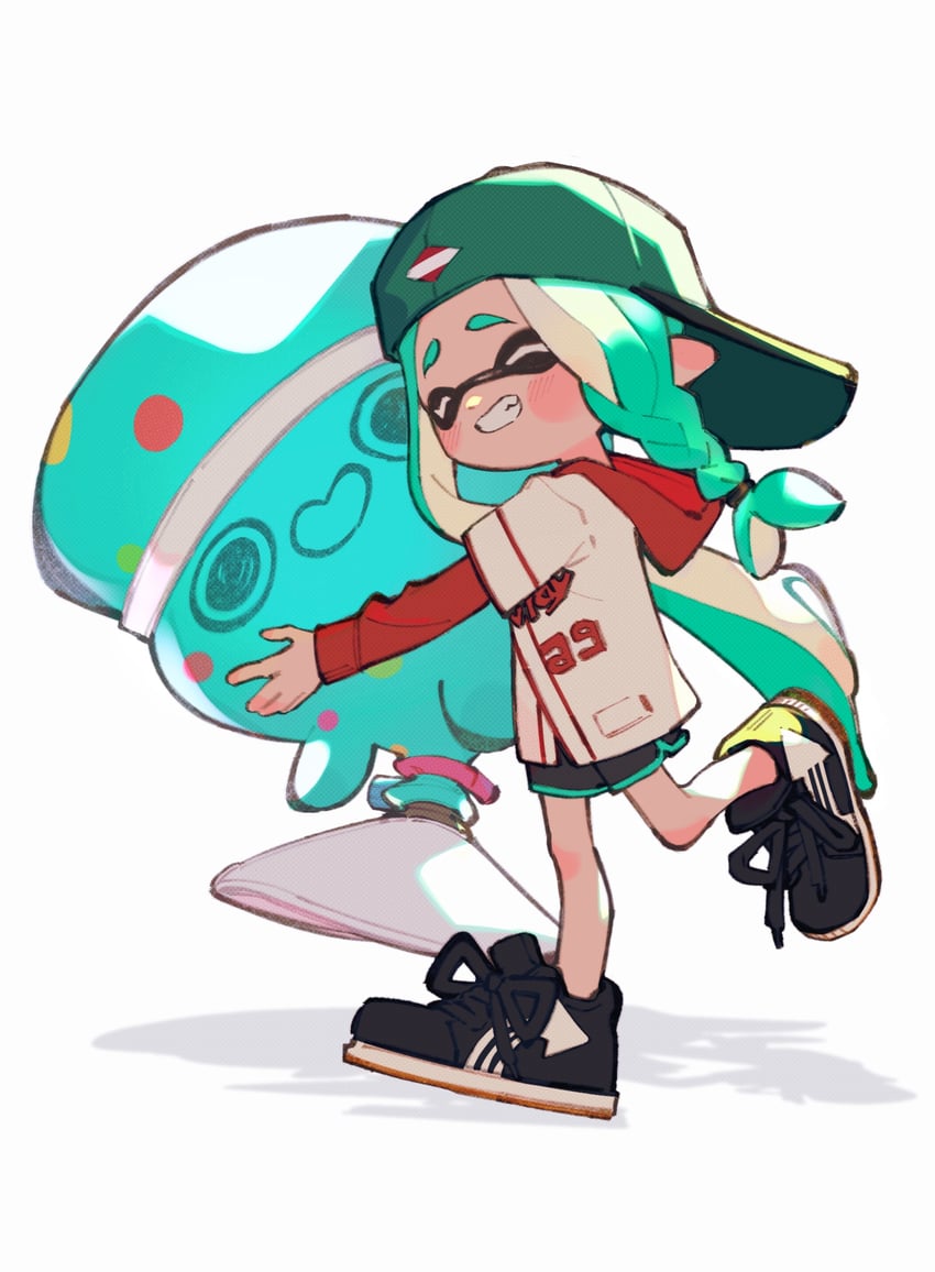 inkling player character and inkling girl (splatoon and 1 more) drawn by inari1369