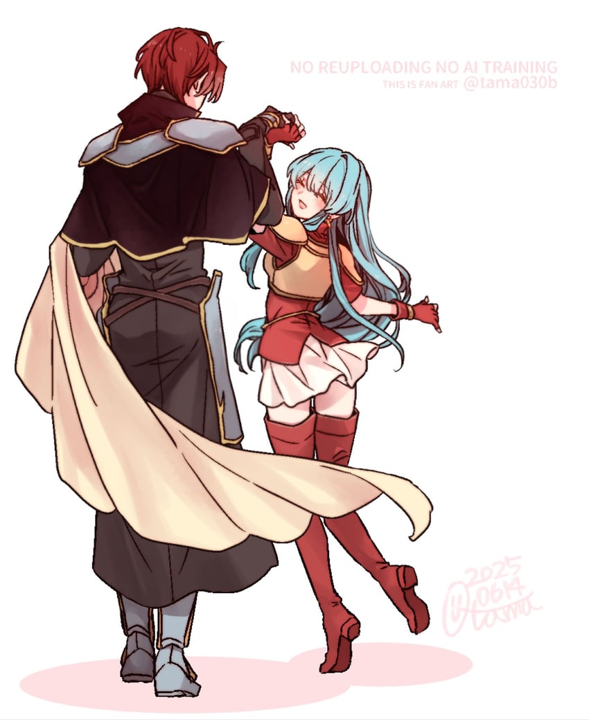 eirika and seth (fire emblem and 1 more) drawn by sayu030b