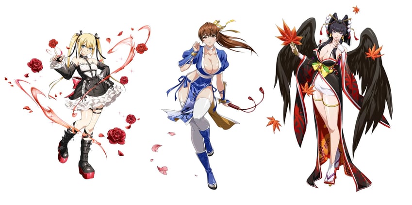 kasumi, marie rose, and nyotengu (dead or alive and 1 more)
