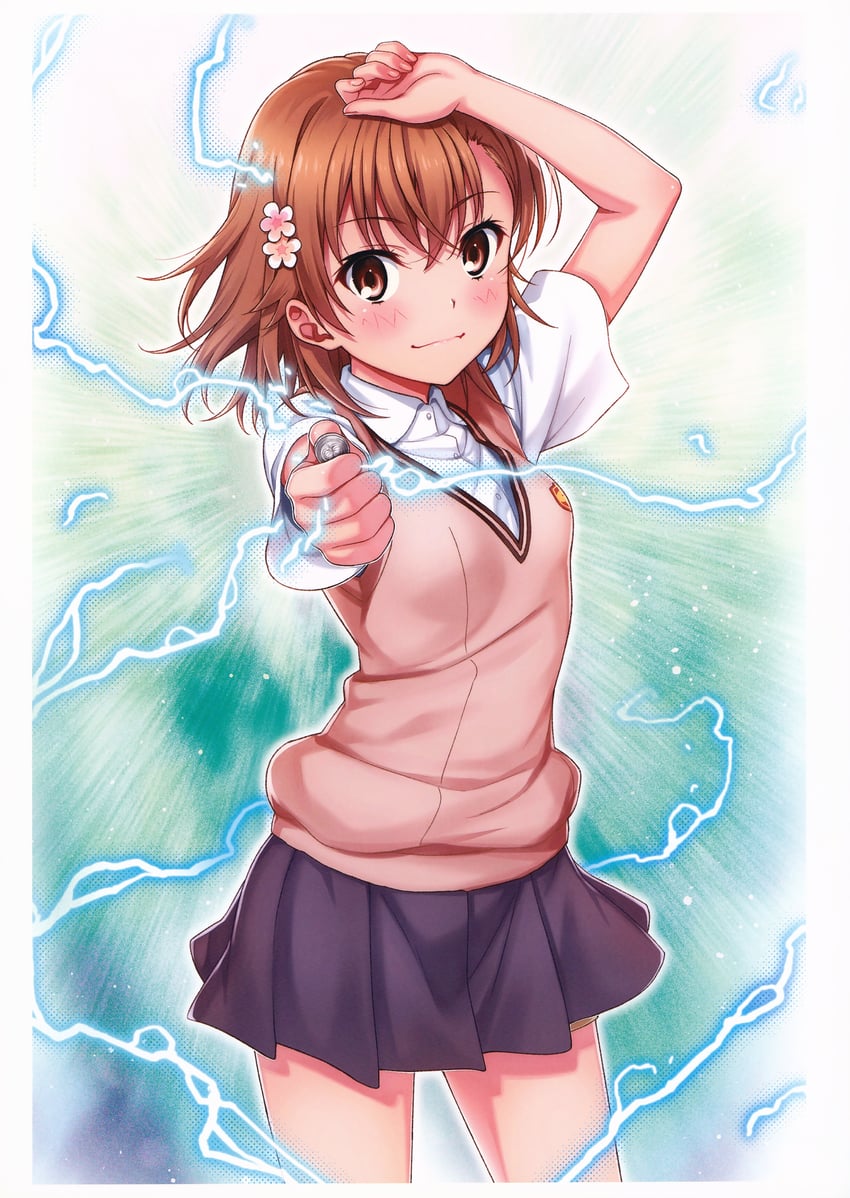 misaka mikoto (toaru majutsu no index and 1 more) drawn by isshi_pyuma