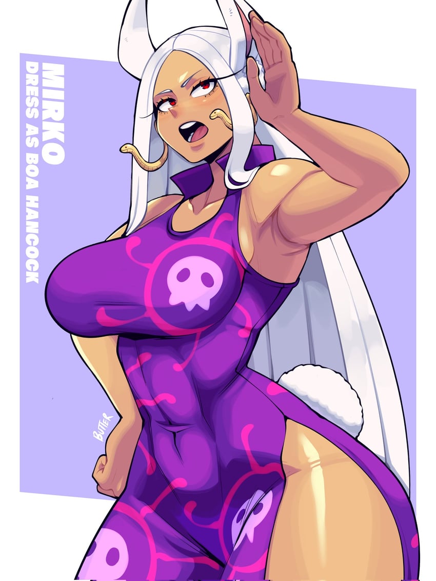 mirko and boa hancock (one piece and 1 more) drawn by butter_sugoi