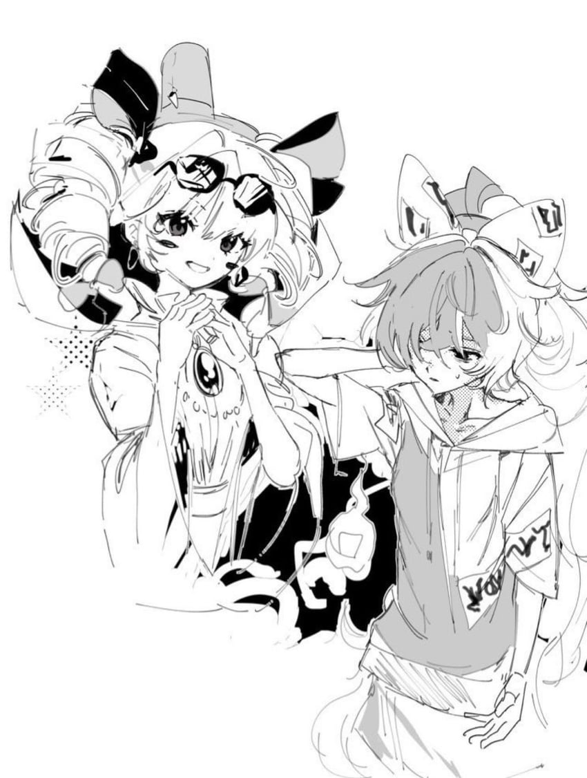 yorigami shion and yorigami jo'on (touhou) drawn by sesmkun