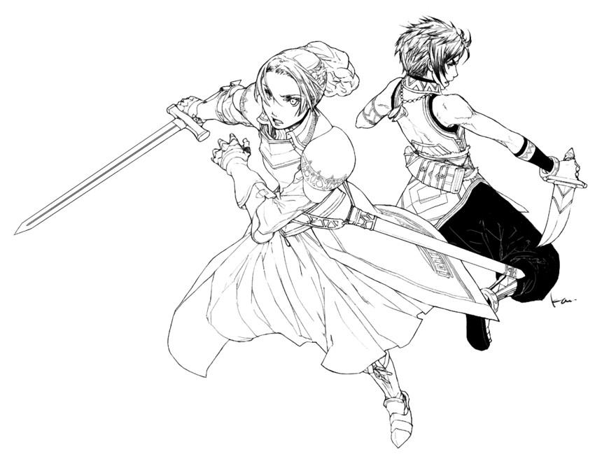 chris lightfellow and hugo (gensou suikoden and 1 more) drawn by katsura_(+araka)