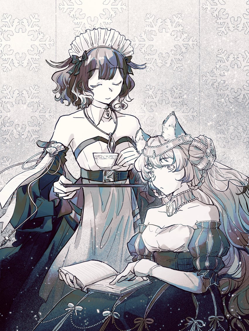 kjera and pramanix (arknights and 1 more) drawn by soycoffee