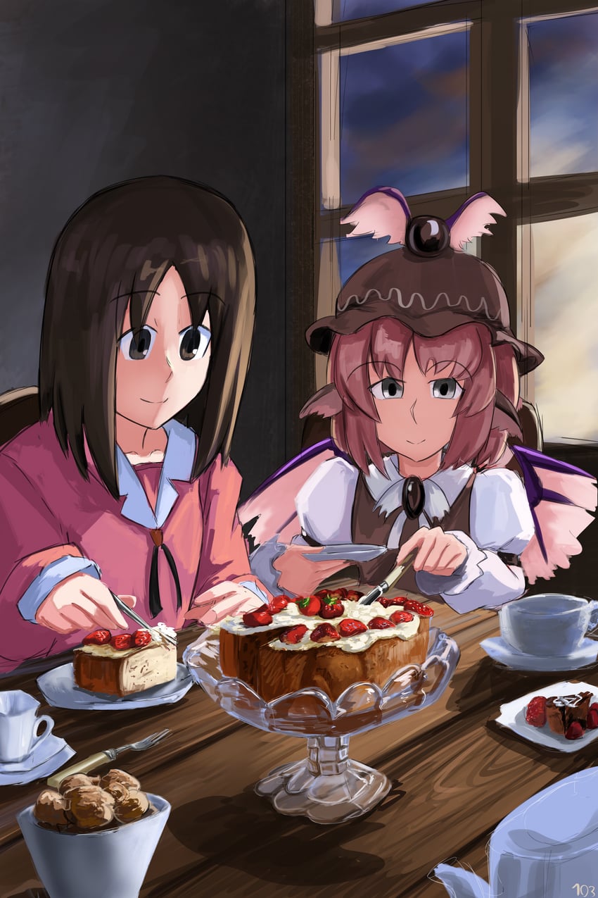 mystia lorelei and kasuga ayumu (touhou and 1 more) drawn by 103anon