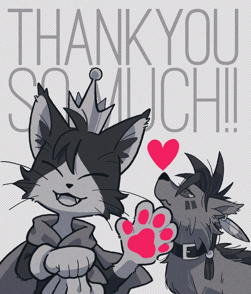 red xiii and cait sith (final fantasy and 3 more) drawn by coffinsmokes