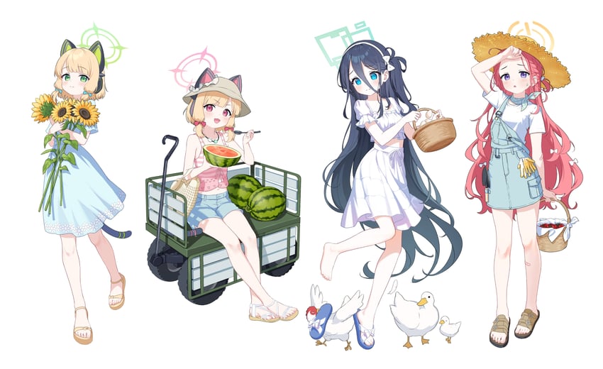 aris, momoi, midori, and yuzu (blue archive) drawn by supersugar