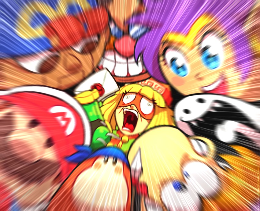 mario, shantae, waddle dee, bandana waddle dee, min min, and 5 more (mario and 9 more) drawn by mast3r-rainb0w