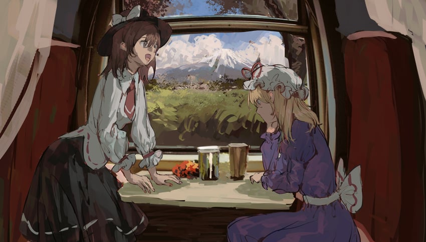 usami renko and maribel hearn (touhou and 1 more) drawn by chocolate_(jitong)