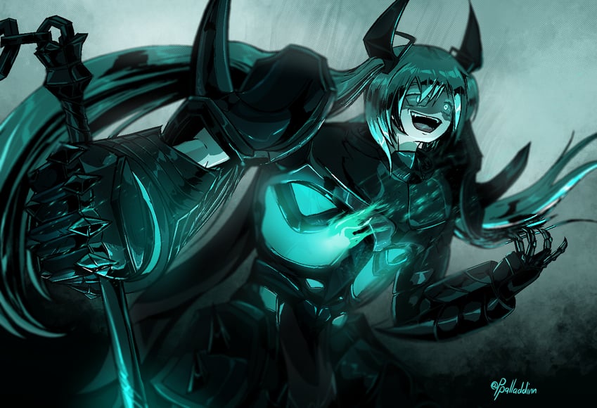 hatsune miku and mordekaiser (vocaloid and 1 more) drawn by ppalladdinn