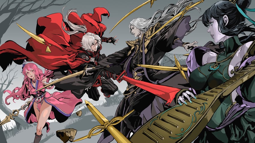mu xiaokui, xianzhe, soul, and zuo shang (phantom blade) drawn by michaelcty