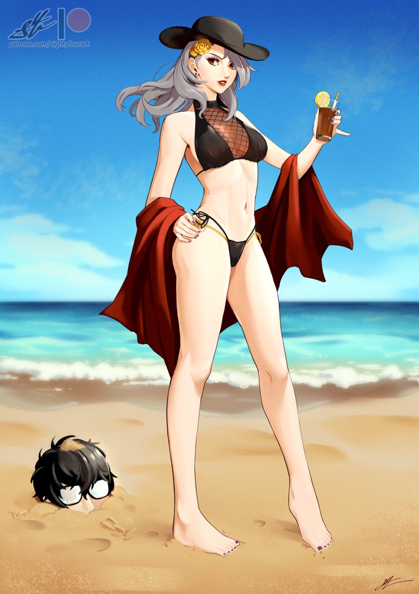 amamiya ren and niijima sae (persona and 1 more) drawn by eightyfourart