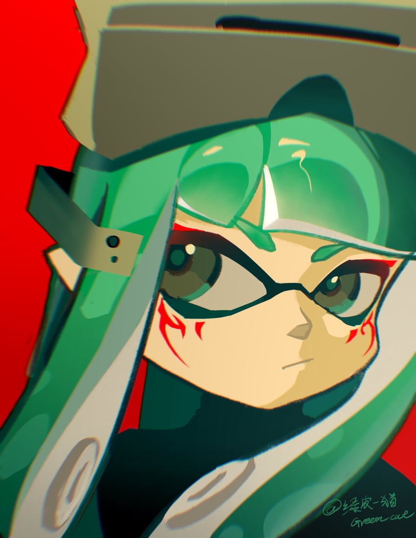 inkling player character, inkling girl, and chisa (splatoon and 2 more) drawn by lu_pi_yi_mao
