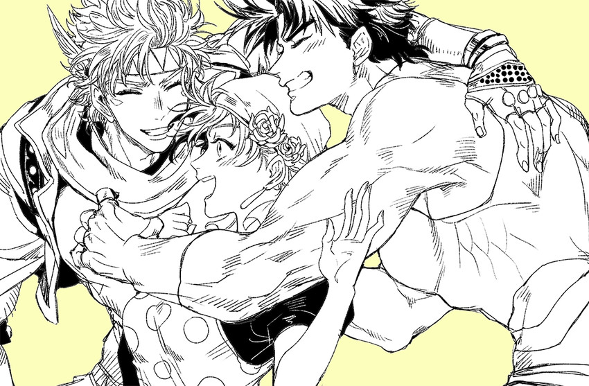 joseph joestar, caesar anthonio zeppeli, and suzi q (jojo no kimyou na bouken and 1 more) drawn by sin11111
