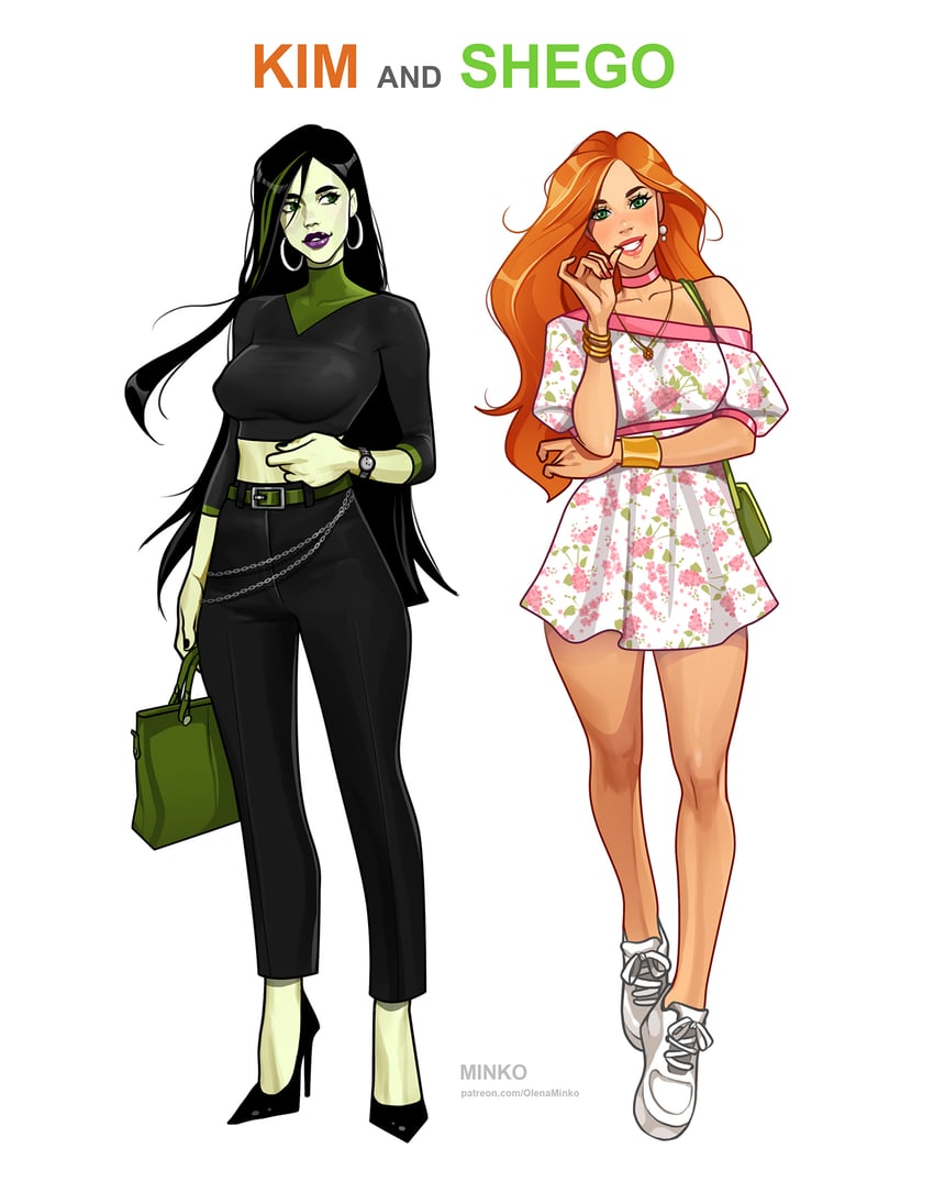 shego and kim possible (kim possible) drawn by olena_minko