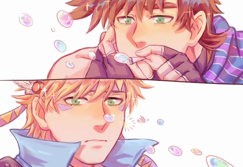 joseph joestar and caesar anthonio zeppeli (jojo no kimyou na bouken and 1 more) drawn by yanglao_paopaoren