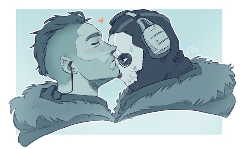 ghost and soap (call of duty and 1 more) drawn by wispscribbles