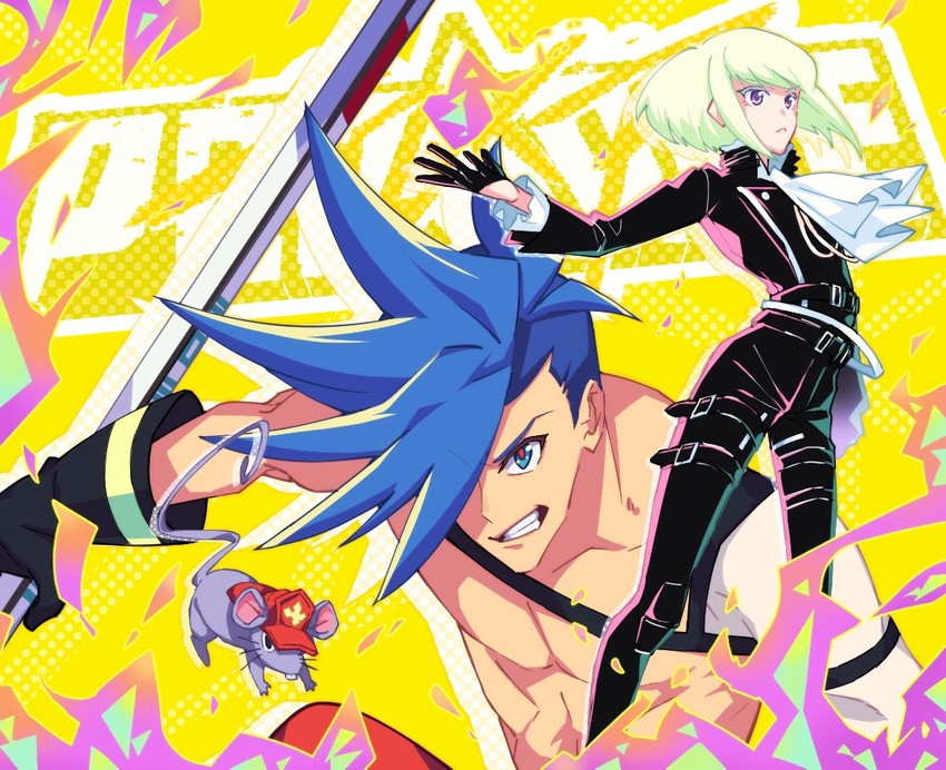 lio fotia, galo thymos, and vinny (promare) drawn by con_potata