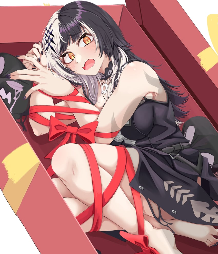 shiori novella and yorick (hololive and 1 more) drawn by mmneko