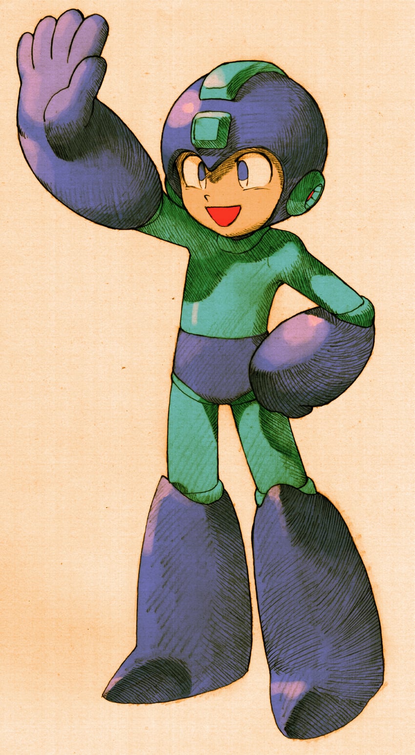 mega man (mega man and 2 more) drawn by bengus