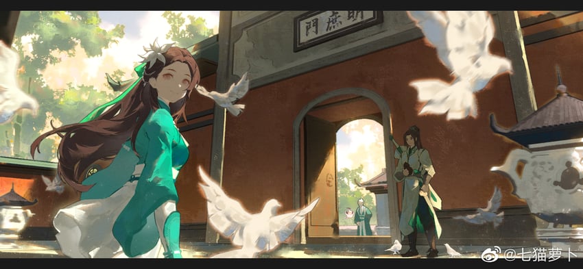 yue qingshu and xiu wu (xianjian qixia zhuan and 1 more) drawn by qi_mao_luobo