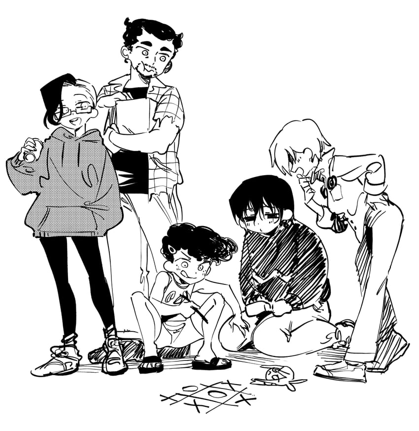 kim, mikhael, vance, angel, and charlene (omori) drawn by konoito_nui