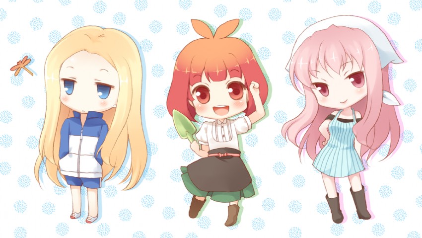 nino, maria, and p-ko (arakawa under the bridge) drawn by komi_zumiko
