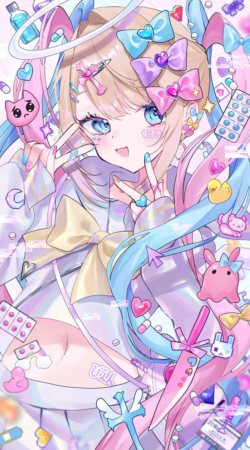 chouzetsusaikawa tenshi-chan and pien cat (needy girl overdose) drawn by sakurato_remi