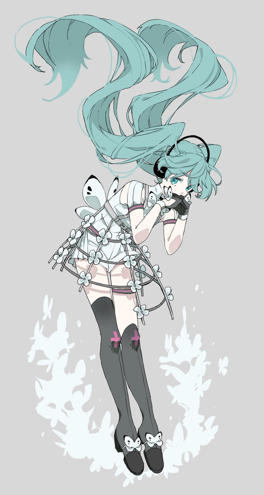 hatsune miku (vocaloid and 1 more) drawn by eiku