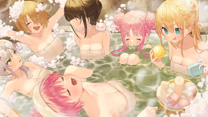 kayamori ruka, izumi yuki, asakura karen, toujou tsukasa, aikawa megumi, and 1 more (heaven burns red) drawn by rin31153336