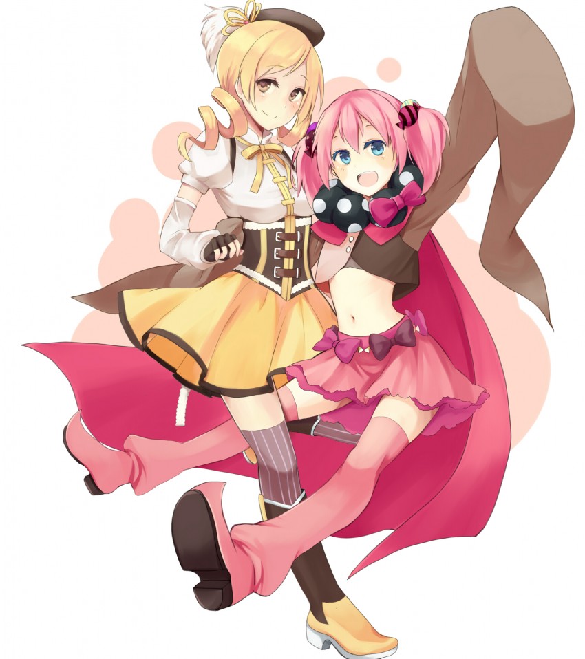 tomoe mami and charlotte (mahou shoujo madoka magica) drawn by wadaka