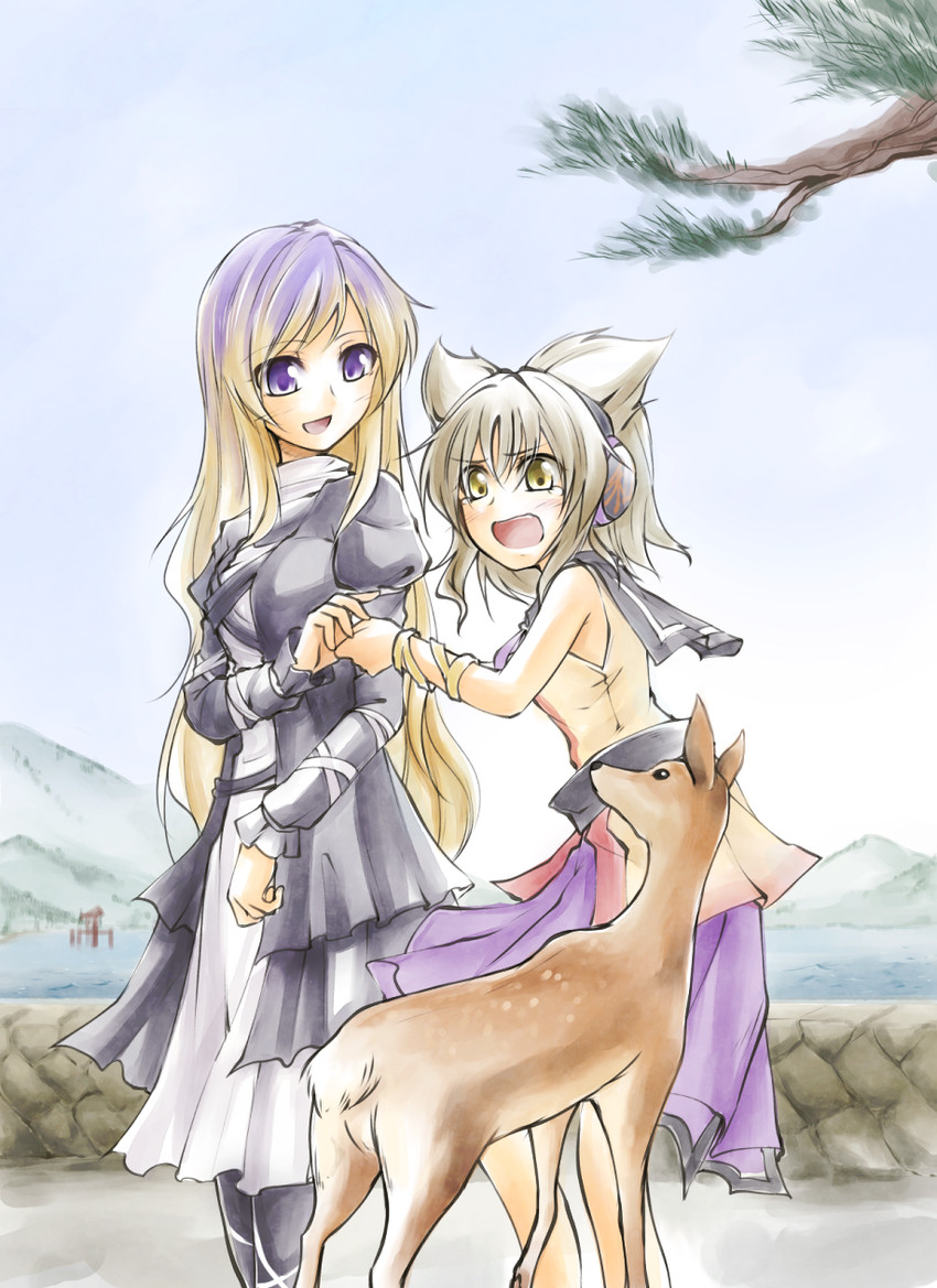hijiri byakuren and toyosatomimi no miko (touhou) drawn by kakao_(noise-111)