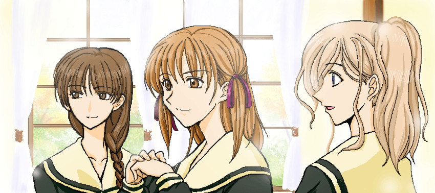 fukuzawa yumi, toudou shimako, and shimazu yoshino (maria-sama ga miteru)