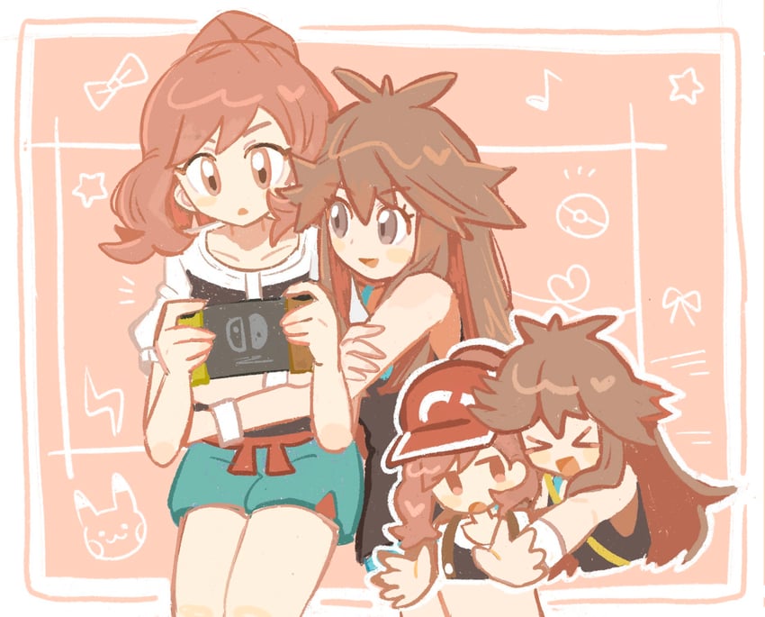 pikachu, green, and elaine (pokemon and 1 more) drawn by han0579