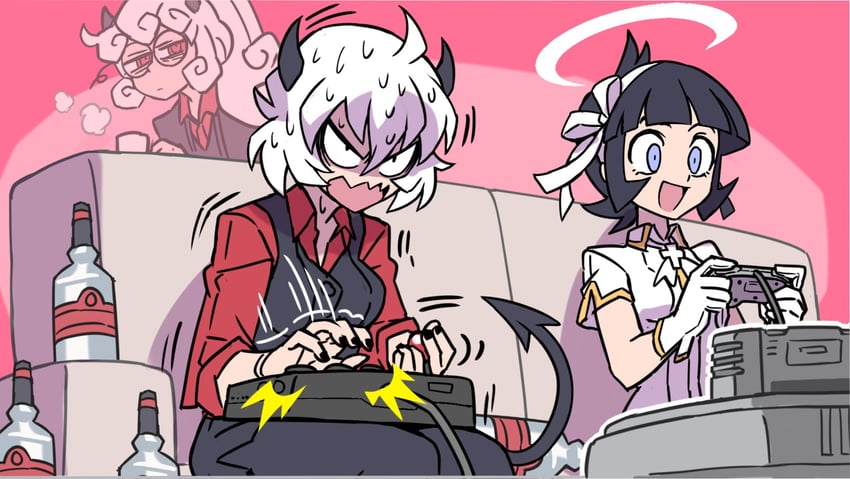 malina, azazel, and pandemonica (helltaker) drawn by kyo-hei_(kyouhei)
