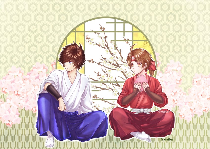 date masamune and sanada yukimura (sengoku basara) drawn by mairu0358