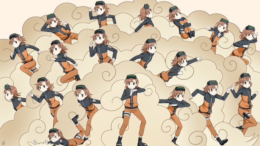 uzumaki naruto and misaka imouto (toaru majutsu no index and 3 more) drawn by tanny_v