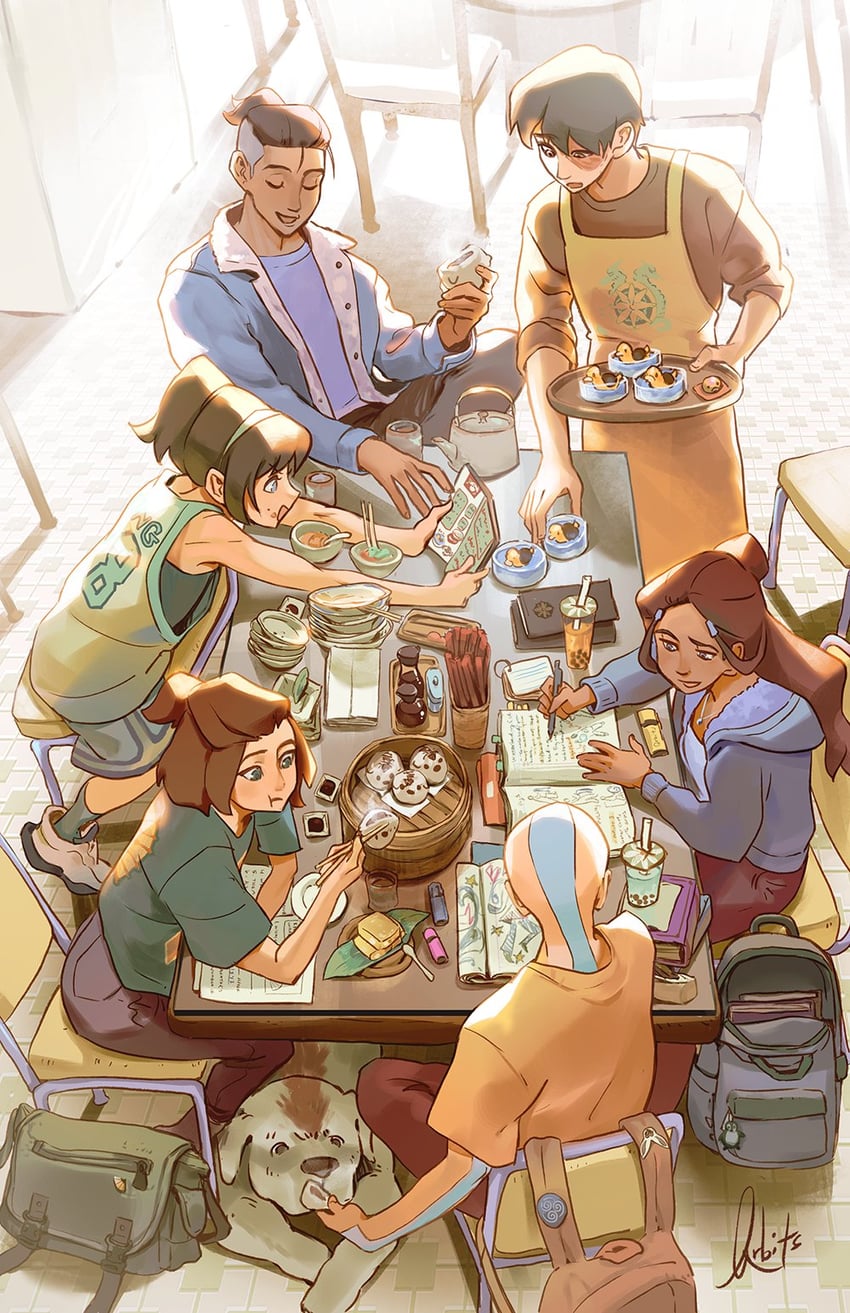 toph beifong, katara, aang, zuko, sokka, and 2 more (avatar legends and 1 more) drawn by qrbits