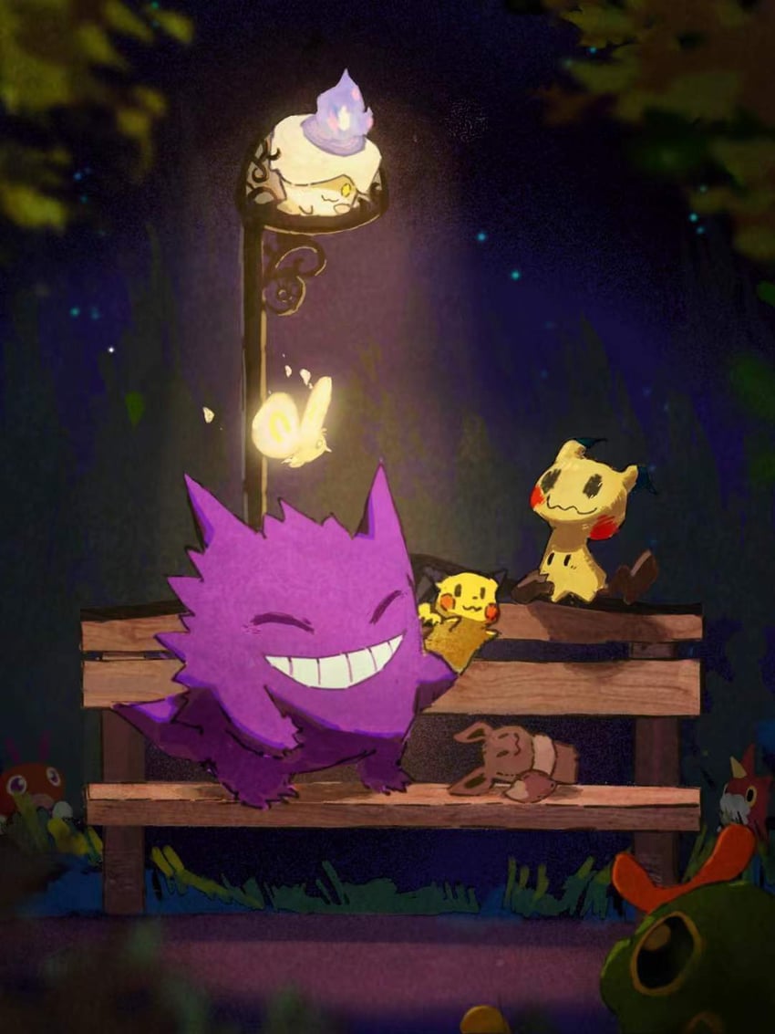 pikachu, eevee, gengar, mimikyu, litwick, and 4 more (pokemon) drawn by arc_draws
