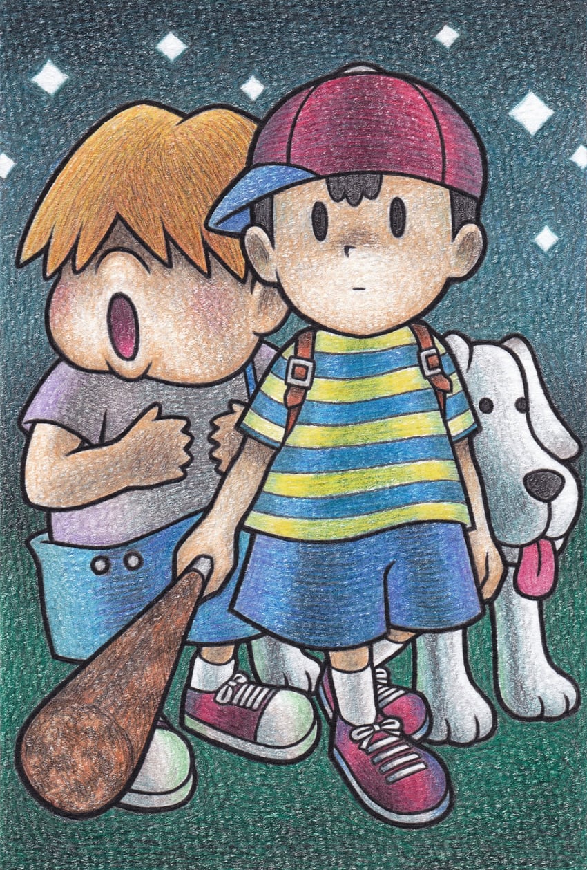 ness, porky minch, and king (mother and 1 more) drawn by puncho_ohcnup