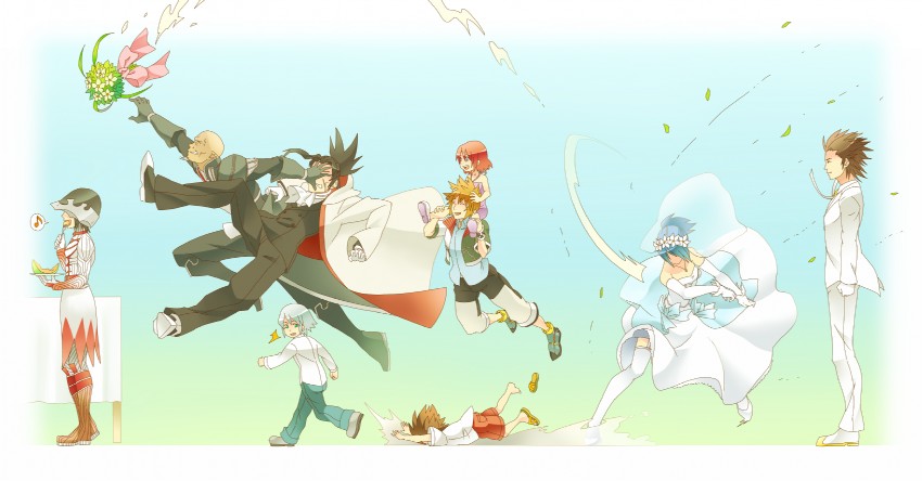 sora, kairi, riku, aqua, ventus, and 4 more (kingdom hearts and 1 more) drawn by banana_gyuunyuu