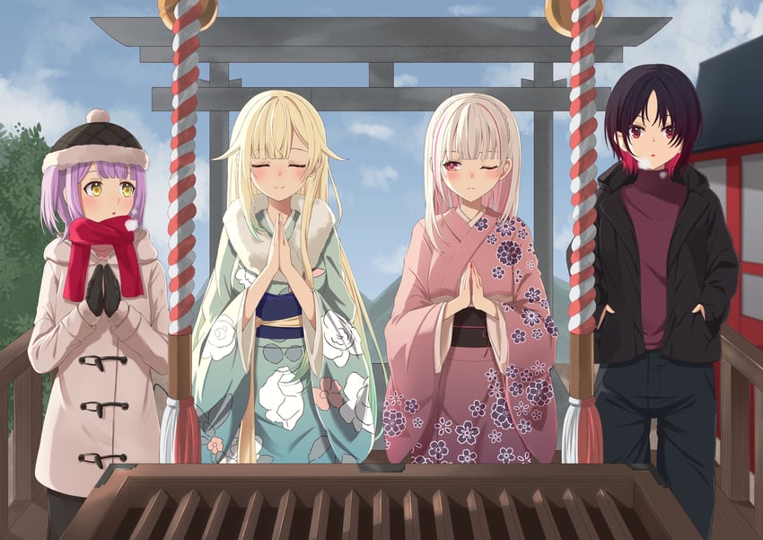aizawa ema, shinomiya runa, asumi sena, and kisaragi ren (vspo!) drawn by ju_ki_a