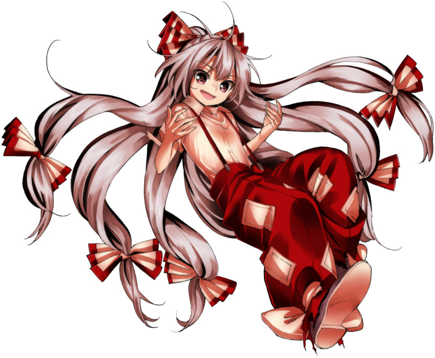 fujiwara no mokou (touhou and 1 more) drawn by harukawa_moe