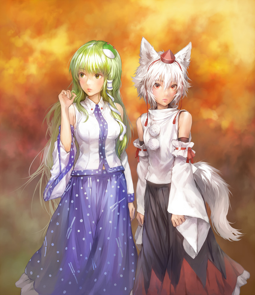 kochiya sanae and inubashiri momiji (touhou and 1 more) drawn by matsuda_(matsukichi)